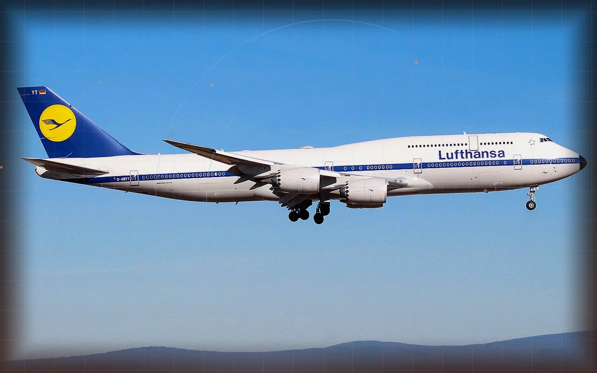 Visual evidence plate for Boeing 747-8