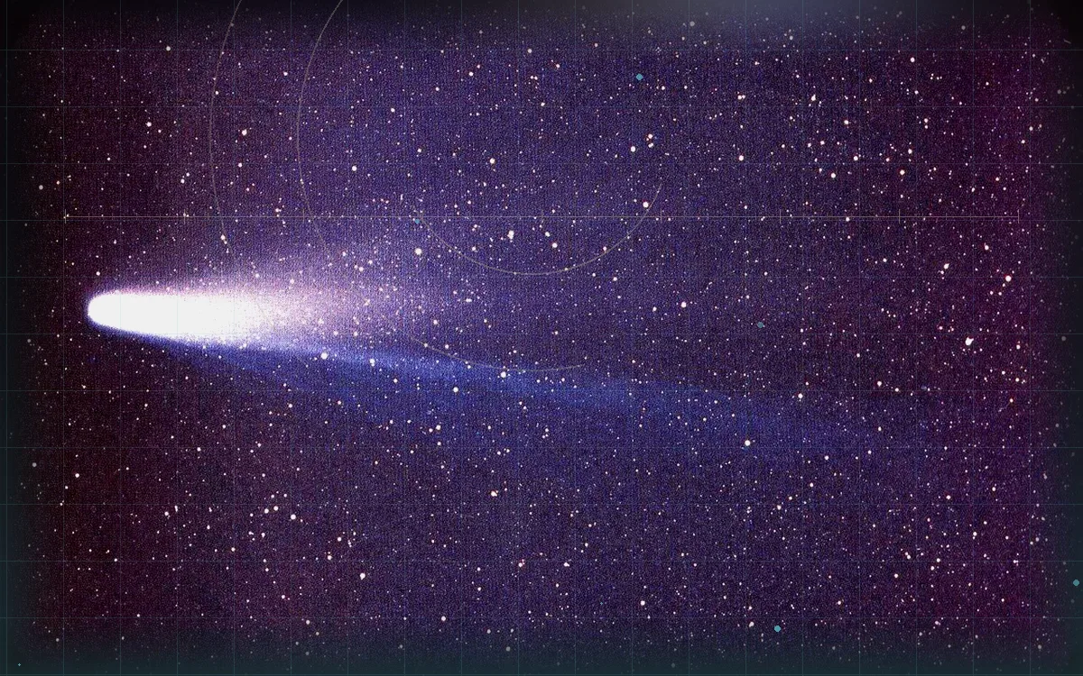 Visual evidence plate for Halley’s Comet nucleus