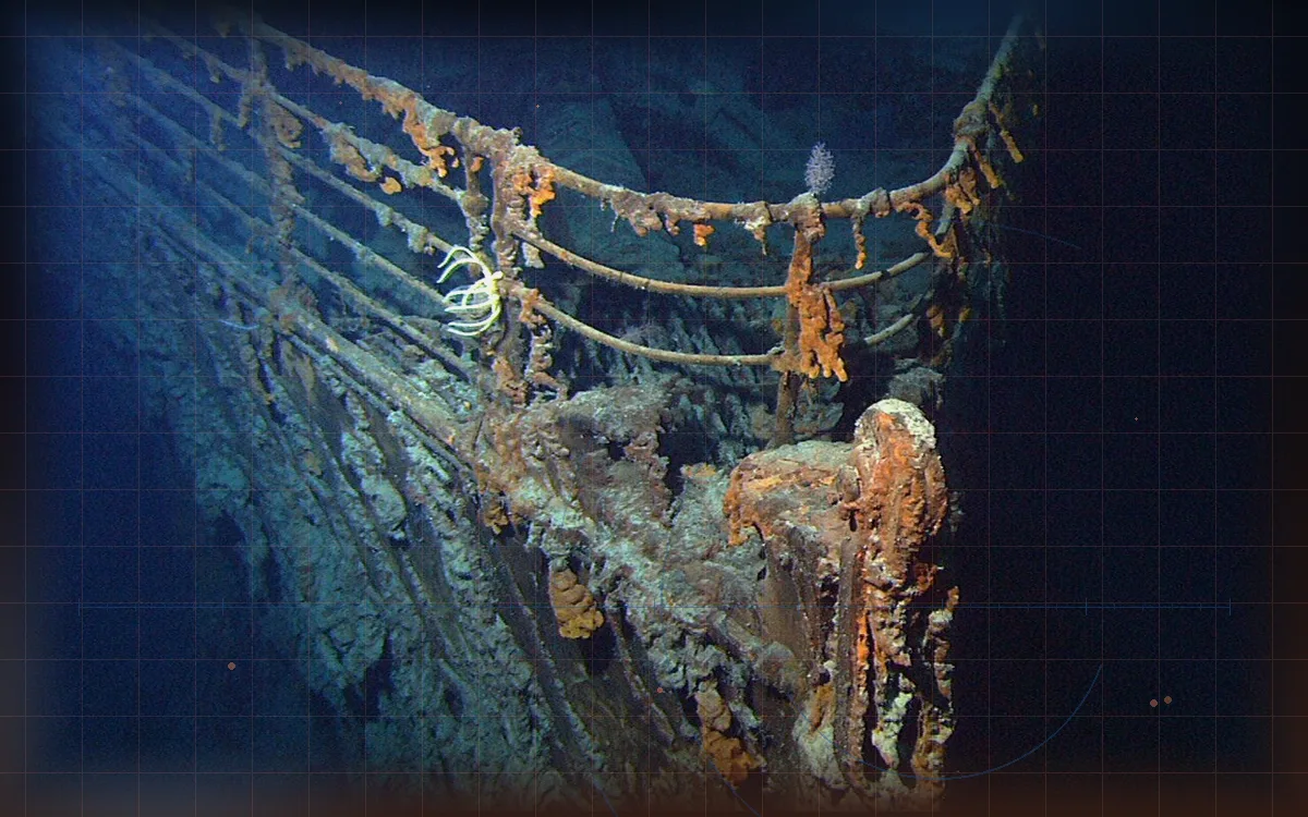 Visual evidence plate for Titanic wreck depth